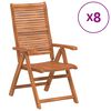vidaXL Verstelbare klapstoelen, 8 stuks, 56x72x107 cm, massief acaciahout.