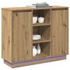 vidaXL LED Sideboard Artisan Eiken 90 x 32 x 75 cm Bewerkt hout