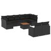 vidaXL 10-delige Loungeset met kussens poly rattan zwart