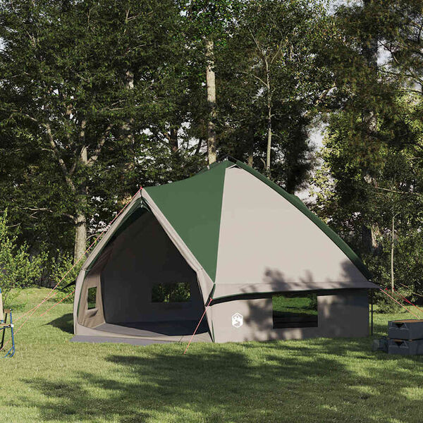 vidaXL Teepee Tent met dak met opslag Groen en Wit 490 x 410 x 210 cm
