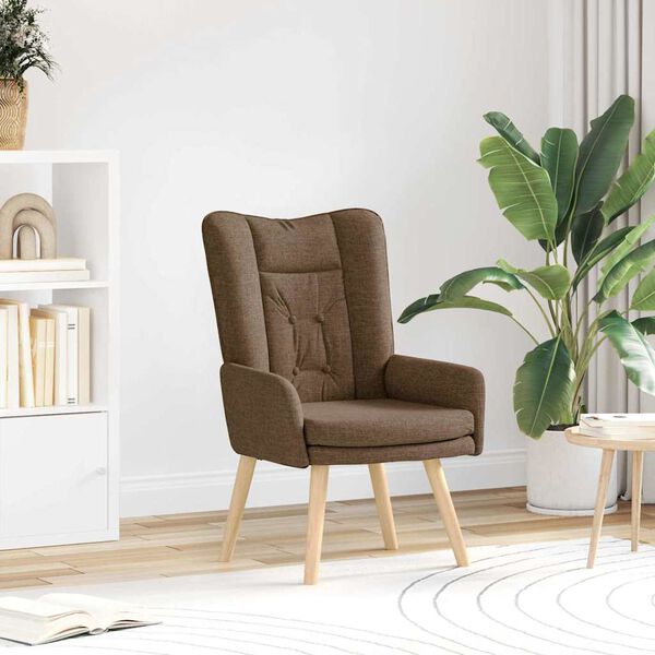 vidaXL Fauteuil Bruin 63 x 67 x 94 cm Stof en multiplex