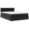 vidaXL Opbergbed met LED met matras Zwart 140 x 200 cm Nep Leer
