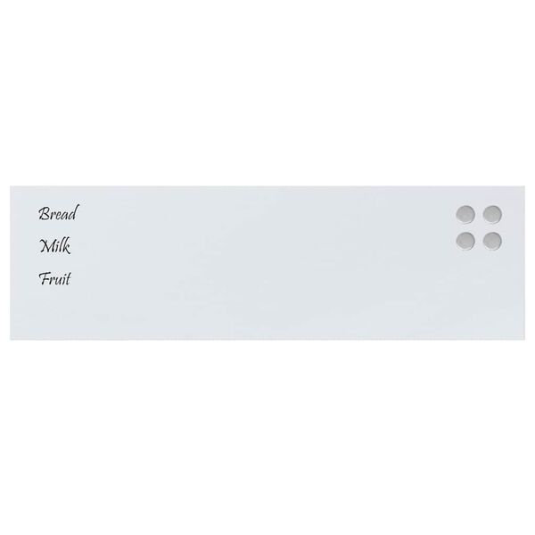 vidaXL Magneetbord voor aan de wand 100x30 cm gehard glas wit