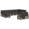 vidaXL Tuinbankenset 12 st Grijs poly rattan