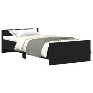 vidaXL Bedframe zonder matras 75x190 cm spaanplaat zwart eikenkleurig