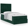vidaXL Ottoman bed met matrassen 90x190cm fluweel donkergroen