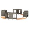 vidaXL Hottub-ombouw poly rattan massief acaciahout grijs