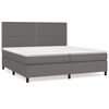 vidaXL Boxspring met matras kunstleer grijs 200x200 cm
