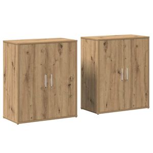 vidaXL Dressoir 2 pcs Artisan Eiken 60 x 31 x 70 cm Bewerkt hout