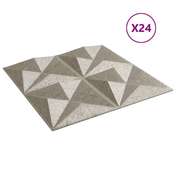 vidaXL 24 st Wandpanelen origami 6 m&sup2; 50x50 cm XPS beton