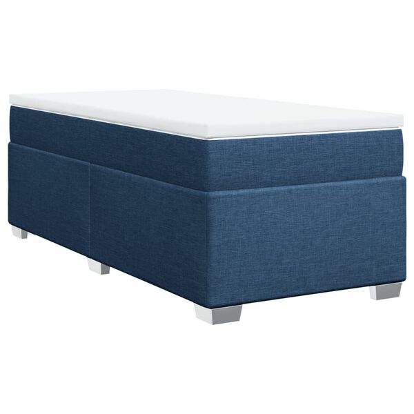 vidaXL Boxspring met matras stof blauw 80x200 cm