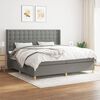 vidaXL Boxspring met matras stof donkergrijs 200x200 cm