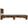 vidaXL Bedframe bewerkt hout metaal gerookt eikenkleurig 120x200 cm