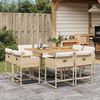 vidaXL 9-delige Tuinset met kussens poly rattan beige