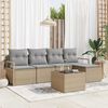 vidaXL Tuin Sofa Set 6 pcs Beige Poly riet