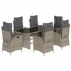 vidaXL 7-delige Tuinset met kussens poly rattan grijs