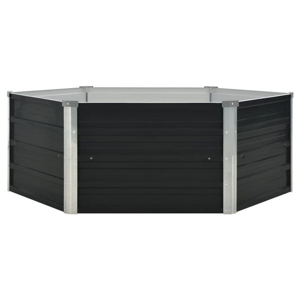 vidaXL Plantenbak verhoogd 129x129x45cm gegalvaniseerd staal antraciet
