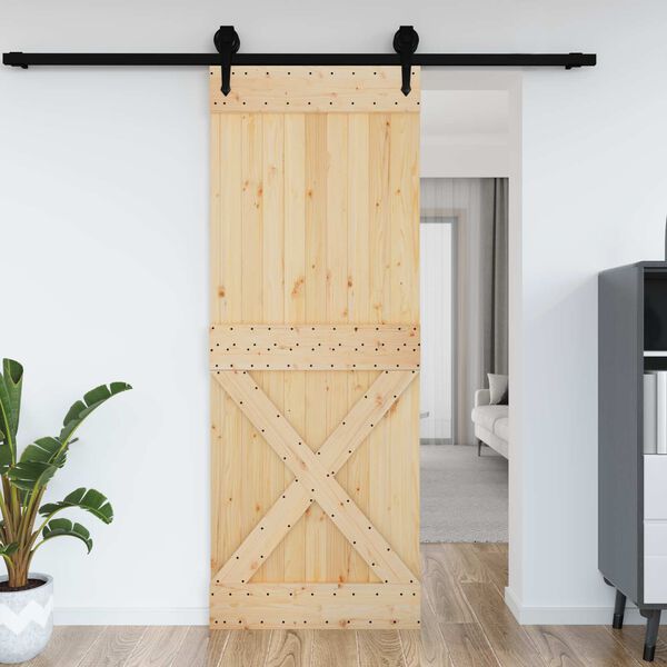 vidaXL Deur NARVIK Naturel 85 x 210 cm Massief Grenenhout