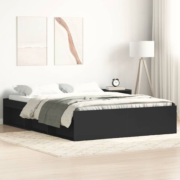 vidaXL Bedframe zwart 160x200 cm