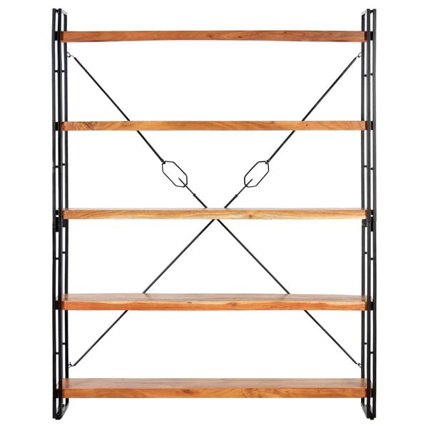 vidaXL Boekenkast met 5 schappen 140x30x180 cm massief acaciahout