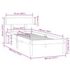 vidaXL Bedframe massief hout wit 75x190 cm