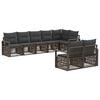 vidaXL Tuinbankenset 8 pcs Grijs poly rattan