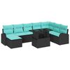 vidaXL Tuin Sofa Set 9 st Zwart Poly riet