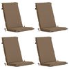 vidaXL Kussen voor stoel met hoge rug GEMERT 4 st 100% Polyester Taupe