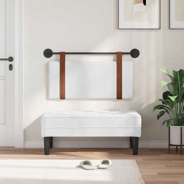 vidaXL Hangend Hoofdeinde Wandgemonteerd Wit 90 x 55 x 5 cm Antiek PU