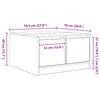 vidaXL Salontafel met lades 70,5x70x40 cm grijs Sonoma