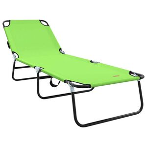 vidaXL Opvouwbare zonnebed Groen 188 x 57 x 86,5 cm Polyester
