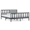 vidaXL Bedframe massief hout grijs 135x190 cm