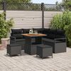 vidaXL Tuinbankenset met kussen 8 pcs Zwart poly rattan