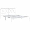vidaXL Bedframe met hoofdbord metaal wit 140x190 cm