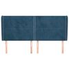 vidaXL Hoofdbord met randen 203x23x118/128 cm fluweel donkerblauw
