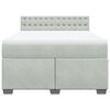 vidaXL Boxspring met matras fluweel lichtgrijs 140x190 cm