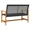 vidaXL Tuinbank 112 cm poly rattan en acaciahout zwart