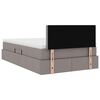 vidaXL Opbergbed met matras met matras Taupe 120 x 190 cm Bewerkt hout