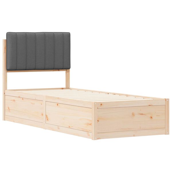 vidaXL Bedframe met Gevoerd Hoofdgedeelte Donkergrijs 80 x 200 cm