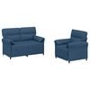 vidaXL Bankstel 2 st Blauw Stof