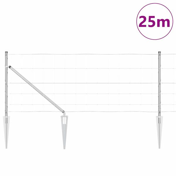 vidaXL Afrasteringspaal Gegalvaniseerd 25 x 0,8 m Staal