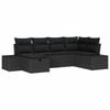 vidaXL Bankstel 6 st poly rattan