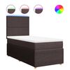 vidaXL Boxspring met matras stof donkerbruin 100x200 cm