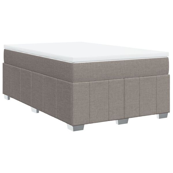 vidaXL Boxspring met matras stof taupe 120x190 cm
