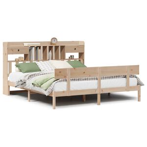vidaXL Bed met boekenkast zonder matras massief grenenhout 180x200 cm