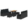 vidaXL Tuinbankenset 9 st Zwart poly rattan