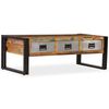 vidaXL Salontafel met 3 lades 100x50x35 cm massief gerecycled hout
