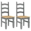 vidaXL Eetkamerstoelen 2 st Corona 42x47x107 cm grenenhout grijs