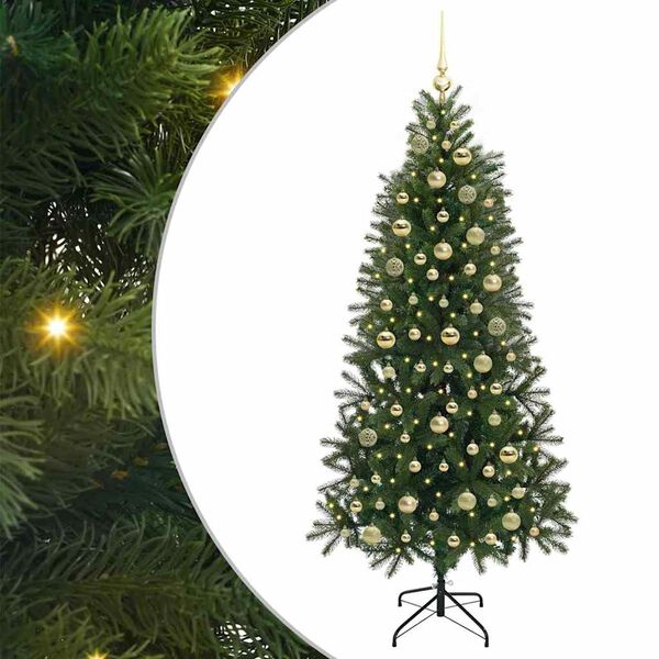 vidaXL Kunstkerstboom met 300 LED met standaard Groen 180 cm PE en PVC