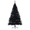 vidaXL Kunstmatig Voorverlicht Kerstboom met 300 LED Zwart 180 cm PVC